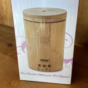 NOW Essential Oil Bamboo Diffuser with Changing Lights NIB
